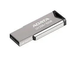 USB флеш накопичувач ADATA 32 GB UV250 Metal Black USB 2.0 (AUV250-32G-RBK) - мініатюра 2