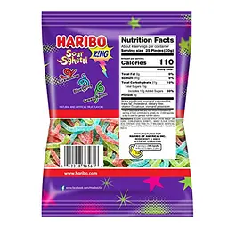 Жувальні цукерки Haribo Gummi Candy Z! NG Sour S'Ghetti 113г - мініатюра 2
