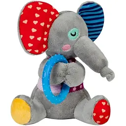 Іграшка для собак GiGwi Plush Friendz Слоненя з кільцем та пищалкою 16 см