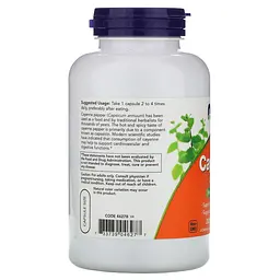Натуральна добавка NOW Cayenne 500 mg, 250 вегакапсул - мініатюра 3
