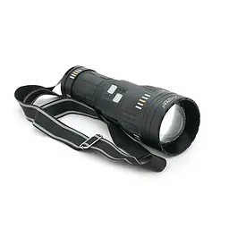 Ліхтар пошуковий YEMAO YM-G601 LED PM60, 4 режими, індикація заряду, живлення від 4*18650, IP65, USB кабель, 245х195х90мм, 1,260кг, Black, Чохол+BOX