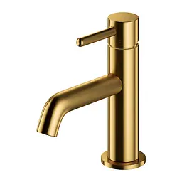 Змішувач для умивальника Omnires Y brushed gold (Y1210NGLB) низький, золотий брашований