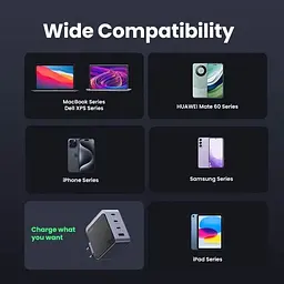 Зарядний пристрій 4xUSB 100W (3xUSB-C+USB-A) Gan Nexode Fast Charger Сірий X565 Ugreen (35043) - мініатюра 5