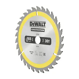 Диск пиляльний DeWALT CONSTRUCTION, 165х20 мм, 30z (ATB), 10 гр. (DT1935)