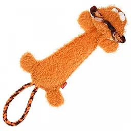 Іграшка для Собак Gigwi Plush Friendz Левеня з канатним хвостом і пищалкою 30 см - мініатюра 3