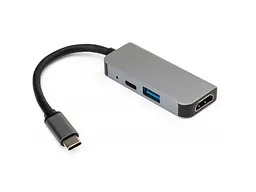 Док-станція для ноутбука Vinga Type-C to 4K HDMI+USB3.0+PD Aluminium (VCPHTC3AL) - мініатюра 2