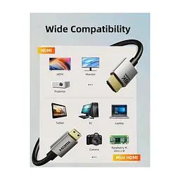 Кабель мультимедійний HDMI micro M to HDMI M 0.5m 8K60Hz Cabletime (CA915873) - мініатюра 8