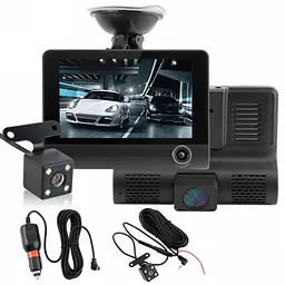 Автомобільний відеореєстратор C9 LCD 4" WDR 1080P Full HD (3 камери) - мініатюра 6