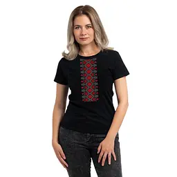 Футболка Sol's Regent Women Вишиванка вертикально чорний L (01825309/313L) - мініатюра 1