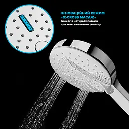 Водозберігаюча душова лійка DROP SPA3F-MULTI120CH "X-CROSS" із 3 SPA потоками - Економія 42% - мініатюра 3