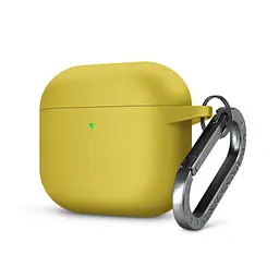 Силіконовий чохол для навушників Apple AirPods 3, Hang Case, жовтий, ультратонкий захисний кейс товщиною 2 мм, захист від подряпин, пилу та ударів, компактний, з карабіном для кріплення, ArmorStandart (ARM60325)