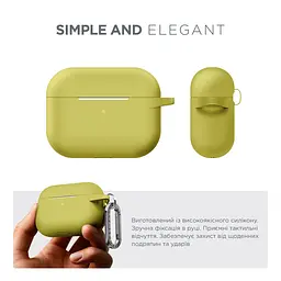 Силіконовий чохол для навушників Apple AirPods Pro, Hang Case, жовтий, ультратонкий захисний кейс товщиною 2 мм, захист від подряпин, пилу та ударів, компактний, з карабіном для кріплення, ArmorStandart (ARM56072) - мініатюра 2