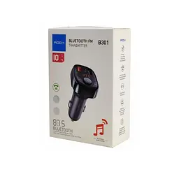 Автомобільний зарядний пристрій/ФМ-модулятор ROCK B301 FM Bluetooth Car Charger чорний - мініатюра 2