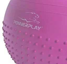 М'яч для фітнесу (фітбол) напівмасажний PowerPlay 4003 Ø75 cm Gymball Бузковий + помпа (PP_4003_75cm_Light-purple) - мініатюра 2