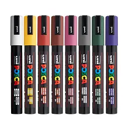 Набір маркерів Uni Posca Dark Color 1.8-2.5 мм 8 шт. (PC-5M DARK COLOR 8C) - мініатюра 2