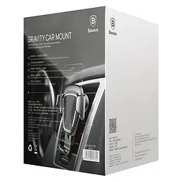 Універсальний автомобільний тримач док-станція Baseus для телефону Car Holder Gravity SUYL-01 Чорний (600006954) - мініатюра 8