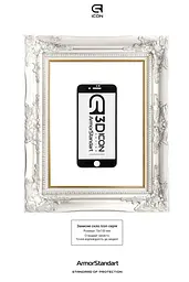 Захисне 3D скло для Apple iPhone 7 Plus/8 Plus, Icon 3D, загартоване, 9H, загартоване скло, повне проклеювання, протиударне, глянсове з олеофобним покриттям, на весь екран, сумісне з чохлами, проста установка, ArmorStandart (ARM55982-GI3D-BK) - мініатюра 3