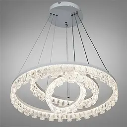 Стильная подвесная LED-люстра для зала Diasha MD78201/600+400+200WH, біла, 105W, Ø60 см, 3 кільця