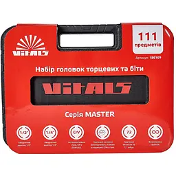 Набір головок торцевих Vitals Master Impact + Superlock 1/4" та 1/2" 111 предметів (186169) - мініатюра 9