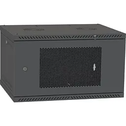 Шафа настінна Ipcom 6U, 600 x 600, перфоровані дверцята, RAL9005 (СН-6U-060х060-ДП-9005)