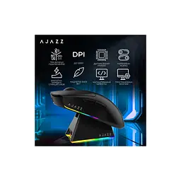 Мишка Ajazz AJ139 V2 MC Wireless/Bluetooth/USB Black (AJ139-V2-MC-B) - мініатюра 7