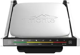 Притискний гриль з антипригарним покриттям MONTE MT-3307 2000 Вт Електричний контактний гриль 4 рівня прожарювання - мініатюра 2