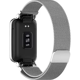 Ремінець-бампер DK для Xiaomi Mi Band 7 Pro Metal Milanese Loop Magnetic (silver) - мініатюра 2