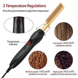 Розчіска-випрямляч для волосся High Heat Brush ∙ Електричний гребінь для укладання, випрямлення, розгладження волосся - мініатюра 5