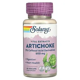 Артишок Artichoke Leaf Extract 300 mg 60 капсул Solaray vit0006560