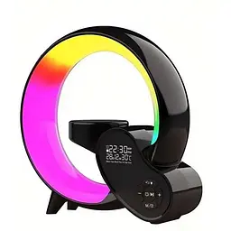 Нічник 7 в 1 RGB G-Smart HM-2309 акумуляторний смарт-нічник годинник будильник  колонка
