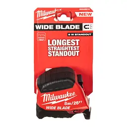 Рулетка магнітна WIDE BLADE MAGNETIC MILWAUKEE (Gen2), 8м/26фт (35мм) - мініатюра 3