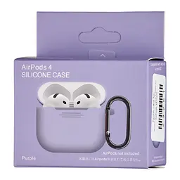 Чохол Silicone Case 1,2mm for AirPods 4 Purple - мініатюра 2