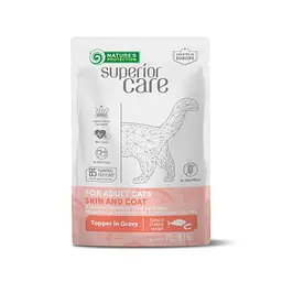 Вологий корм для котів, шкіра та шерсть, з тунцем і креветками Nature's Protection SC Cat Skin&Coat Tuna,70г