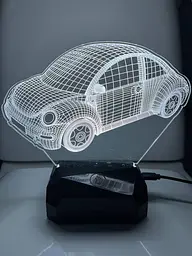 Світильник нічник 3D VW Beetle USB, акумулятор - мініатюра 2