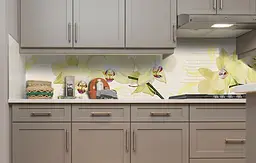 Вініловий кухонний фартух Жовті Орхідеї наклейка для кухні ПВХ Квіти 60х300 см Happy Pocket Z181576 - мініатюра 5