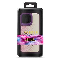 Кожаный чехол для Apple iPhone 14 Pro Max, Harder Snake Pattern, розовый, термополиуретан ТПУ + экокожа с текстурой змеиной кожи, панель, защита корпуса, противоударный, микрофибра, рамка вокруг камеры, защита всего корпуса, (ARM76815) - мініатюра 3
