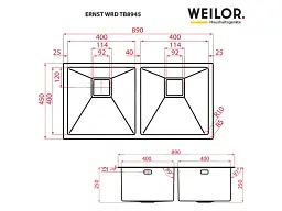 Кухонна мийка Weilor Ernst WRD TB8945 - мініатюра 3