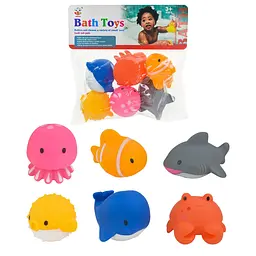 Набір гумових стравоходів для купання Bath tub pals, 6 фігурок морських мешканців (AY602C)
