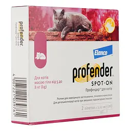 Краплі від гельмінтів для котів Elanco Profender Spot-On від 5 до 8 кг 2 шт. - мініатюра 2