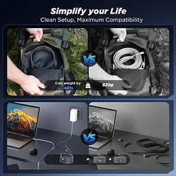 Кабель No Brand Hugener 2в1 Starlink Mini для заряджання DC/USB-C 5 м Сірий (2881814387) - мініатюра 8