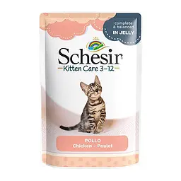 Вологий корм для кошенят Schesir Kitten Care Chicken Шезір філе курки в желе натуральні консерви пауч 85 г (171047)