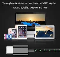 Спортивні USB-C навушники C-YOUNG з мікрофоном та регулятором гучності - мініатюра 5