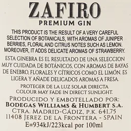 Джин Zafiro Strawberry 37.5% 0.7 л - мініатюра 6