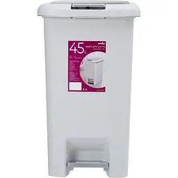 Відро для сміття MBM My Home з кришкою та педаллю 45 л сіре (BIN-01 45L GRAY)