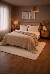 Плед-покривало Cotton TURComFor бавовна бежевий євро 200х230 см TC303375969 - мініатюра 2