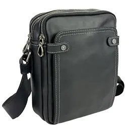 Сумка через плече чоловіча шкіряна Tiding Bag 8911A чорна