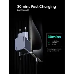 Зарядний пристрій Ugreen USB-C PD30W GaN X703 gray (35006) - мініатюра 4