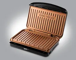 Гриль George Foreman 25811-56 Fit Grill Copper Medium 1630 Вт антипригарне покриття чорний мідь (25811-56) - мініатюра 3