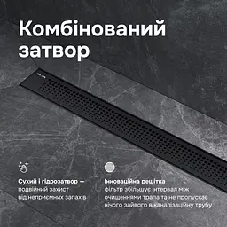Трап для душу лінійний AM.PM Primeflow Cut Gradient 600 мм, універсальний затвор, чорний (W02SC-P11-060-01BM) - мініатюра 5