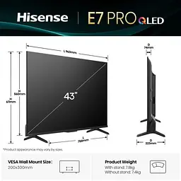 LED-телевізор Hisense 43E7Q PRO (7134217) - мініатюра 2